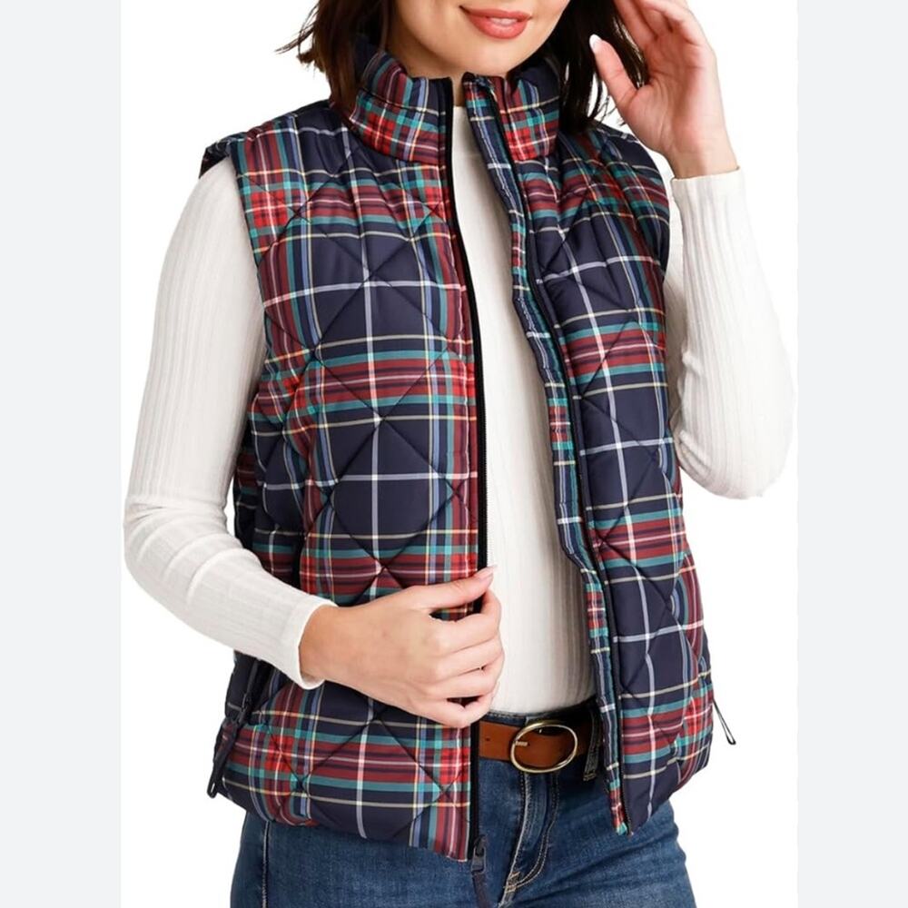 Vera Bradley size small woman's plaid vest